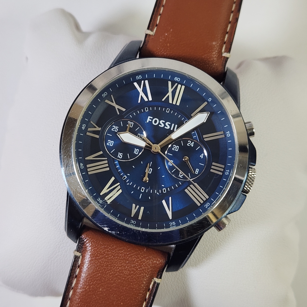 Fossil Men's Brown Leather Strap Watch